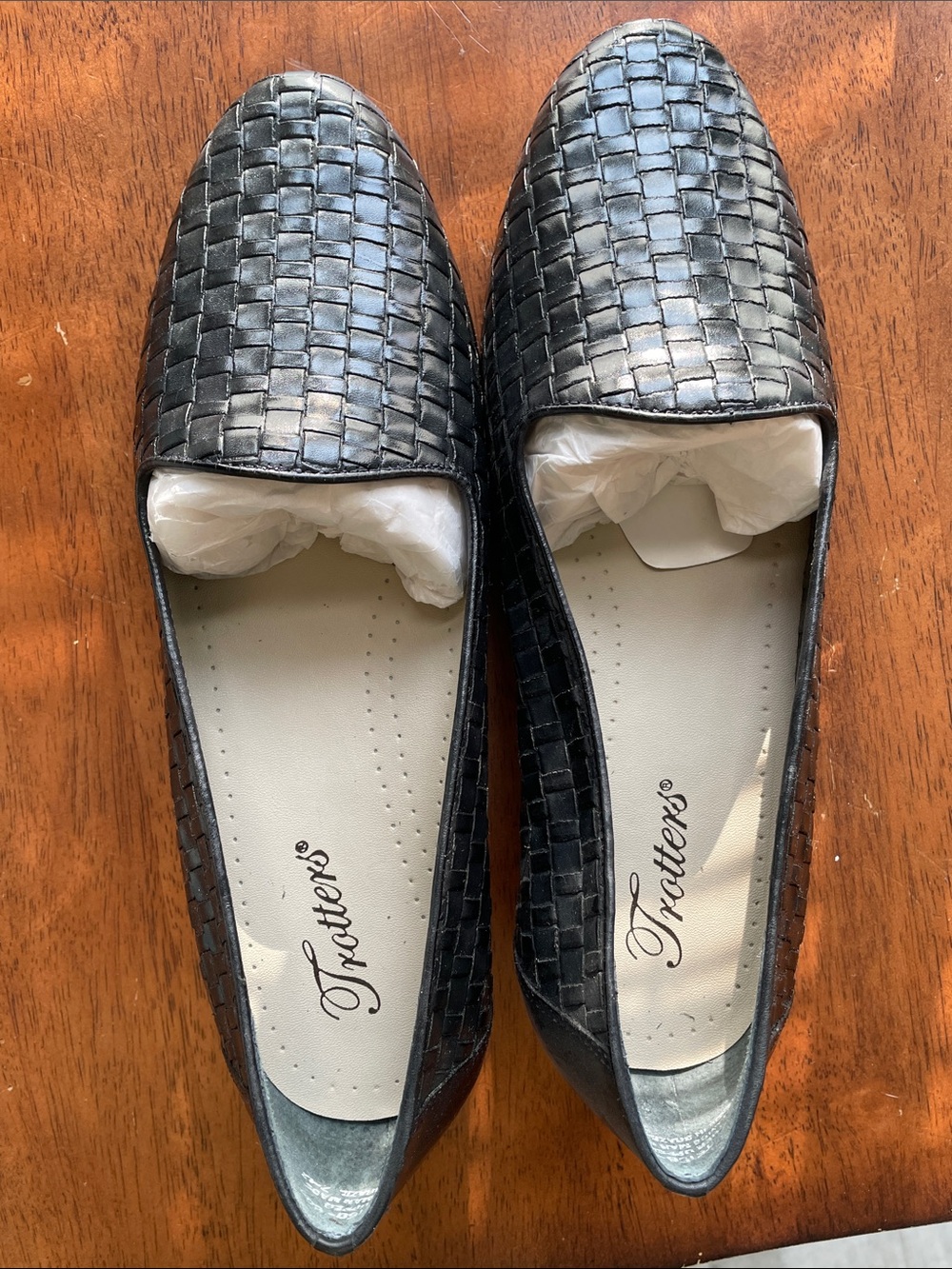 Trotters Navy  Woven Leather Slip-On Loafers 9W